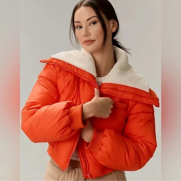Anthropologie Red/Rouge Puffer Jacket - Picture 3 of 6